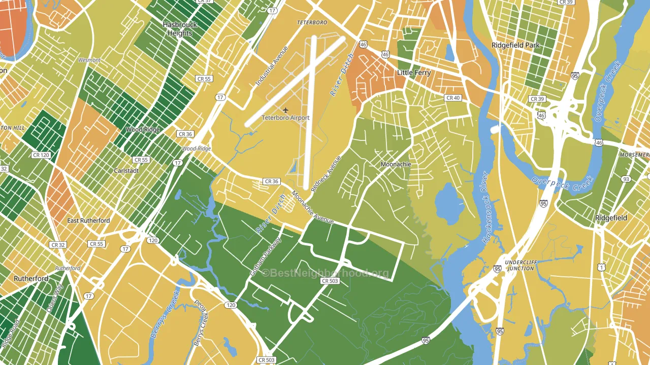 07074, NJ block-group voter-turnout map