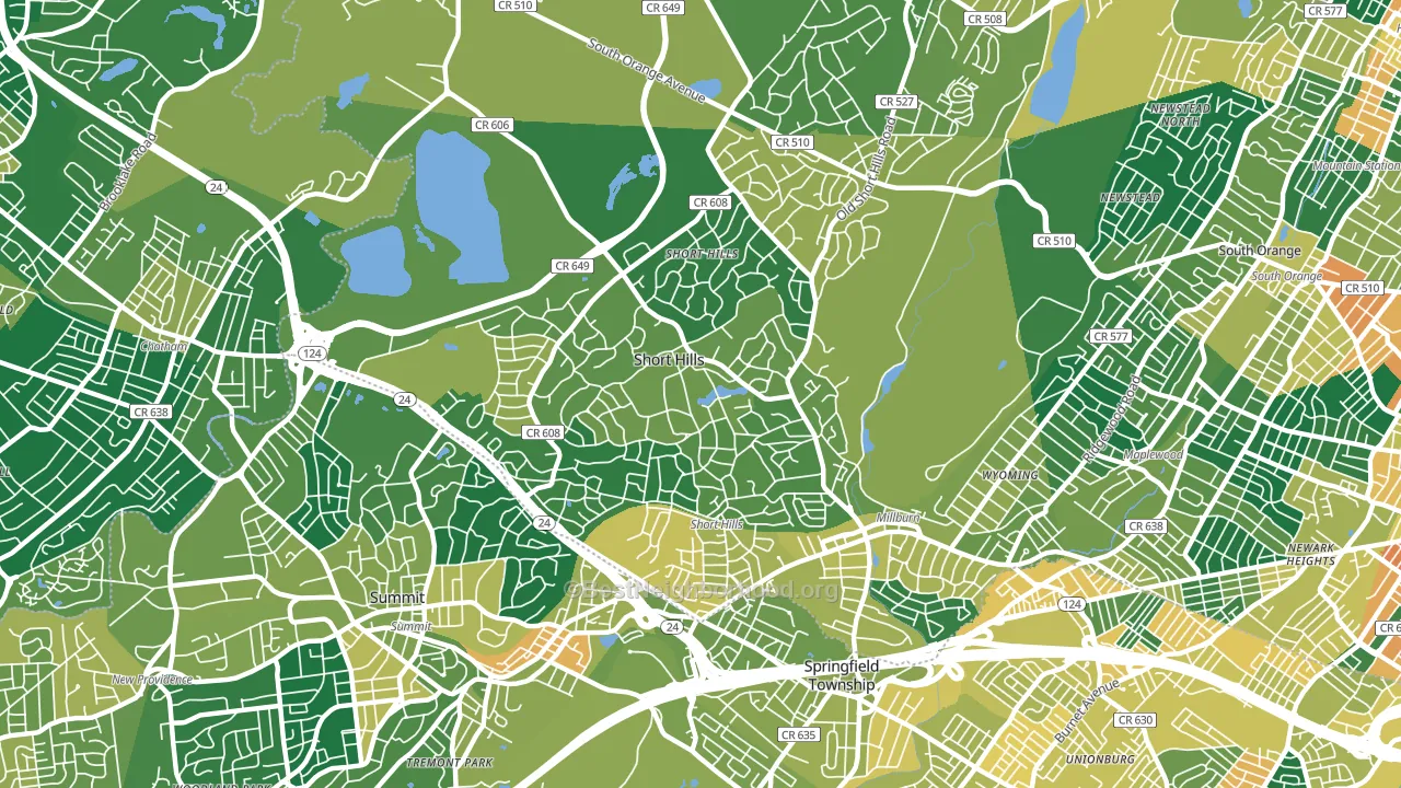 07078, NJ block-group voter-turnout map