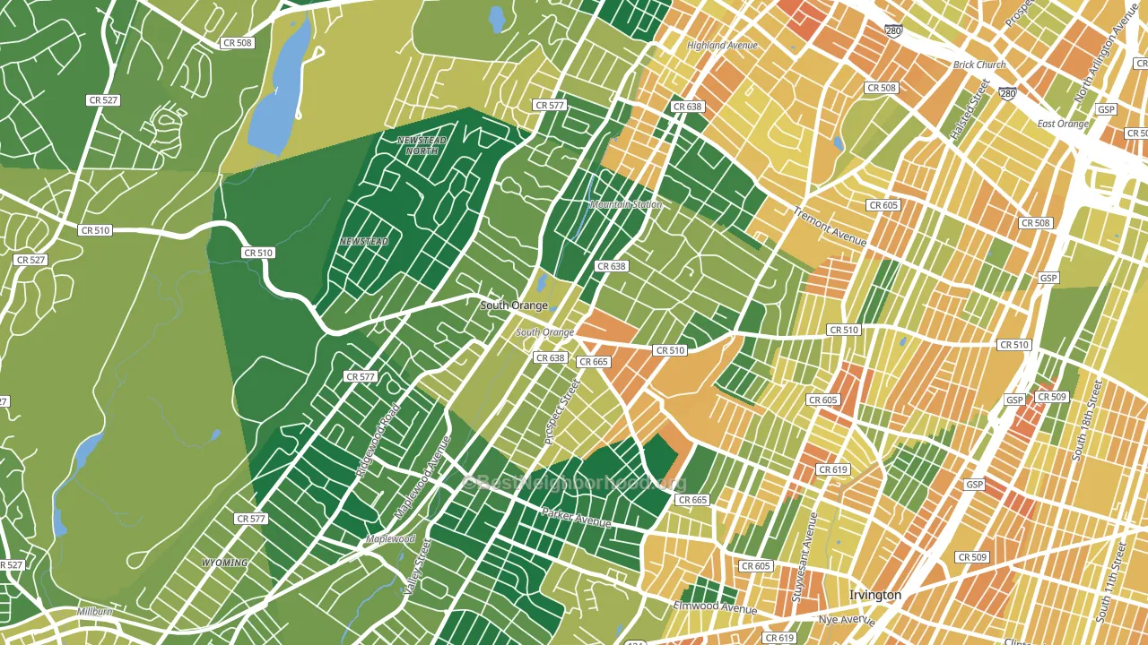 07079, NJ block-group voter-turnout map