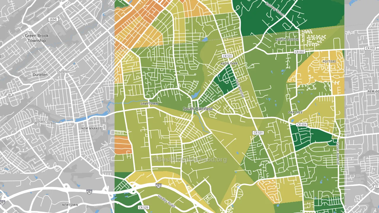 07080, NJ block-group voter-turnout map