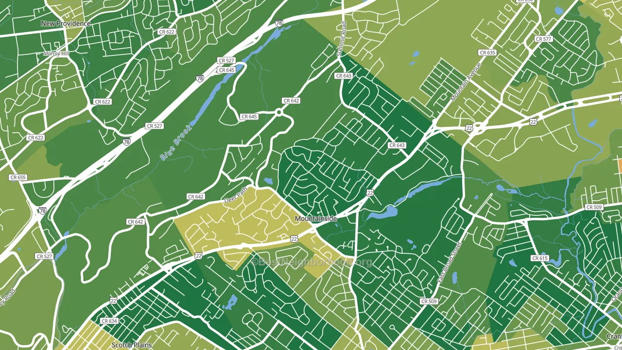 07092, NJ block-group voter-turnout map