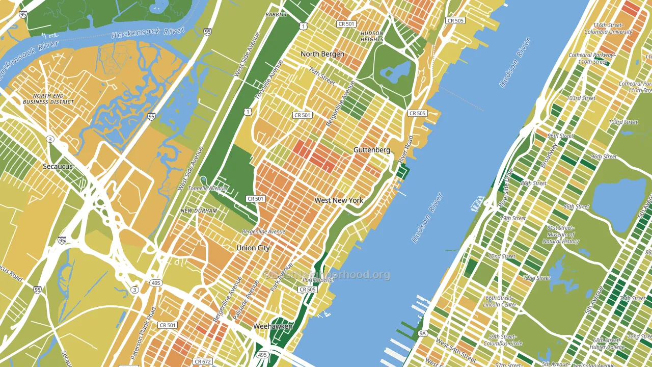 07093, NJ block-group voter-turnout map