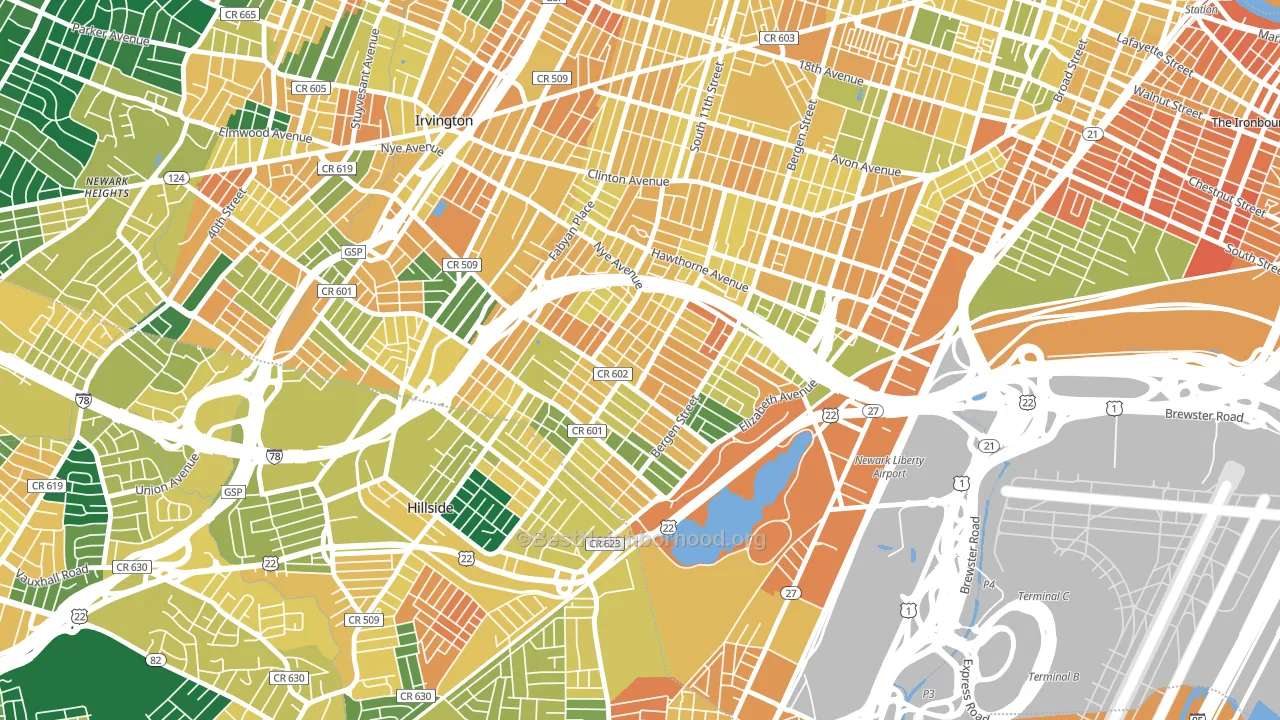 07112, NJ block-group voter-turnout map