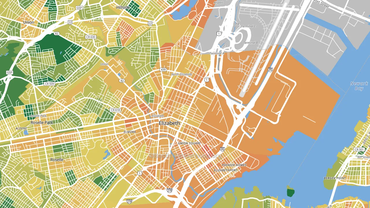 07201, NJ block-group voter-turnout map