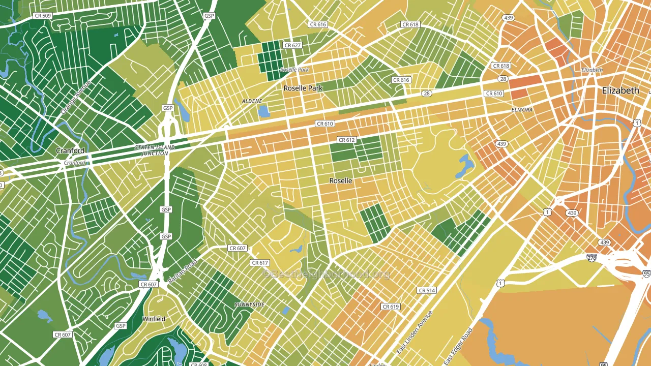 07203, NJ block-group voter-turnout map