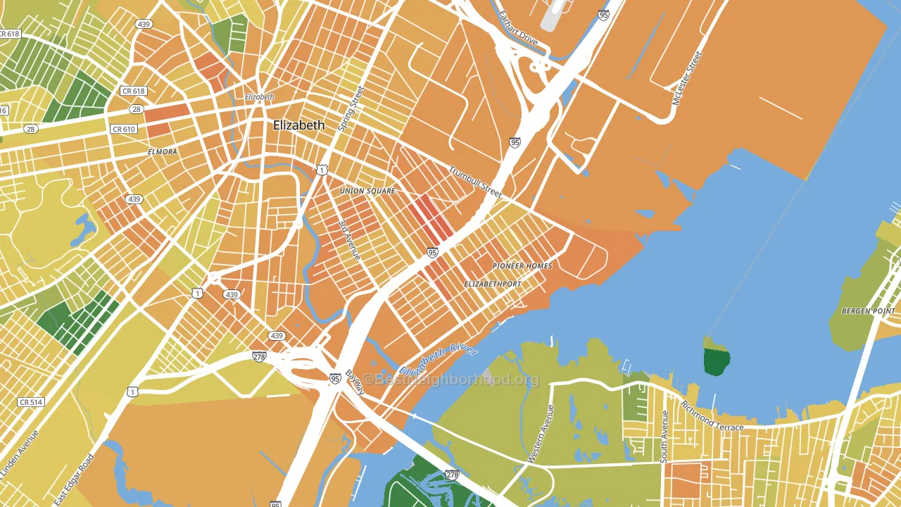07206, NJ block-group voter-turnout map