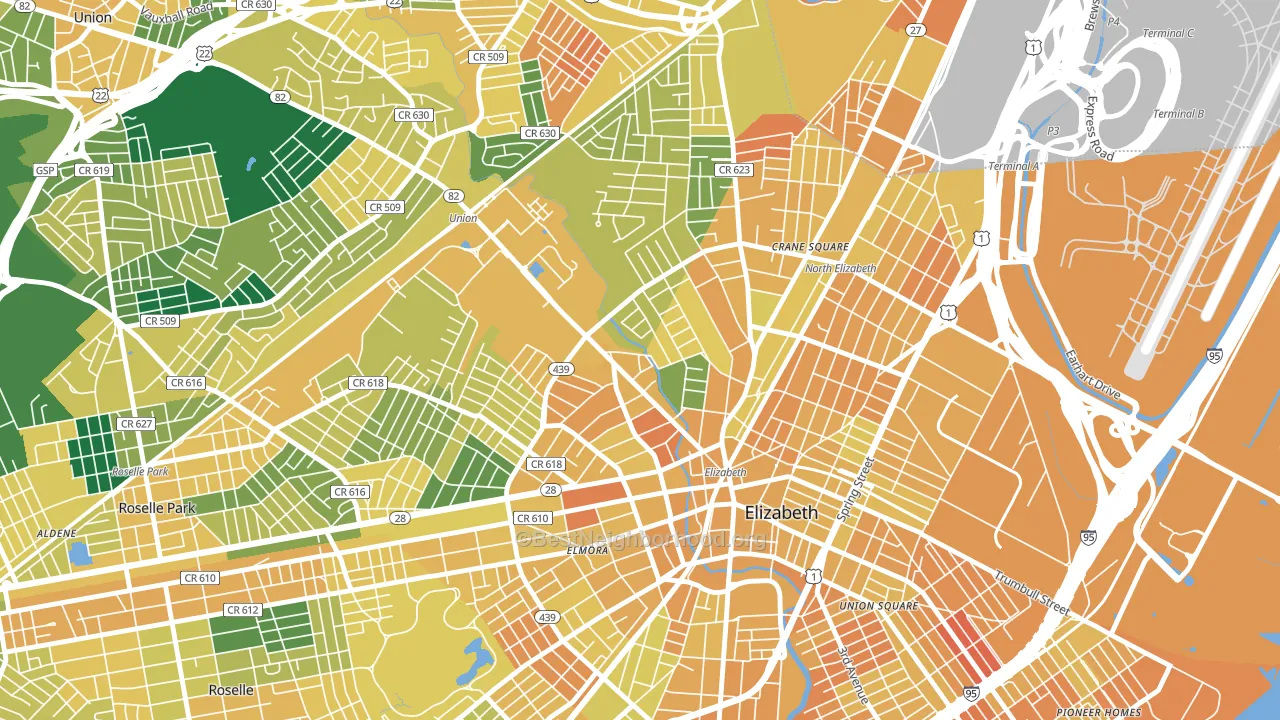 07208, NJ block-group voter-turnout map