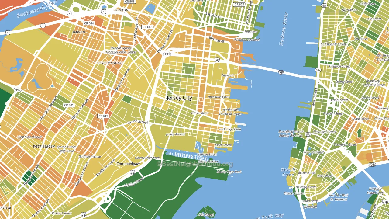 07302, NJ block-group voter-turnout map