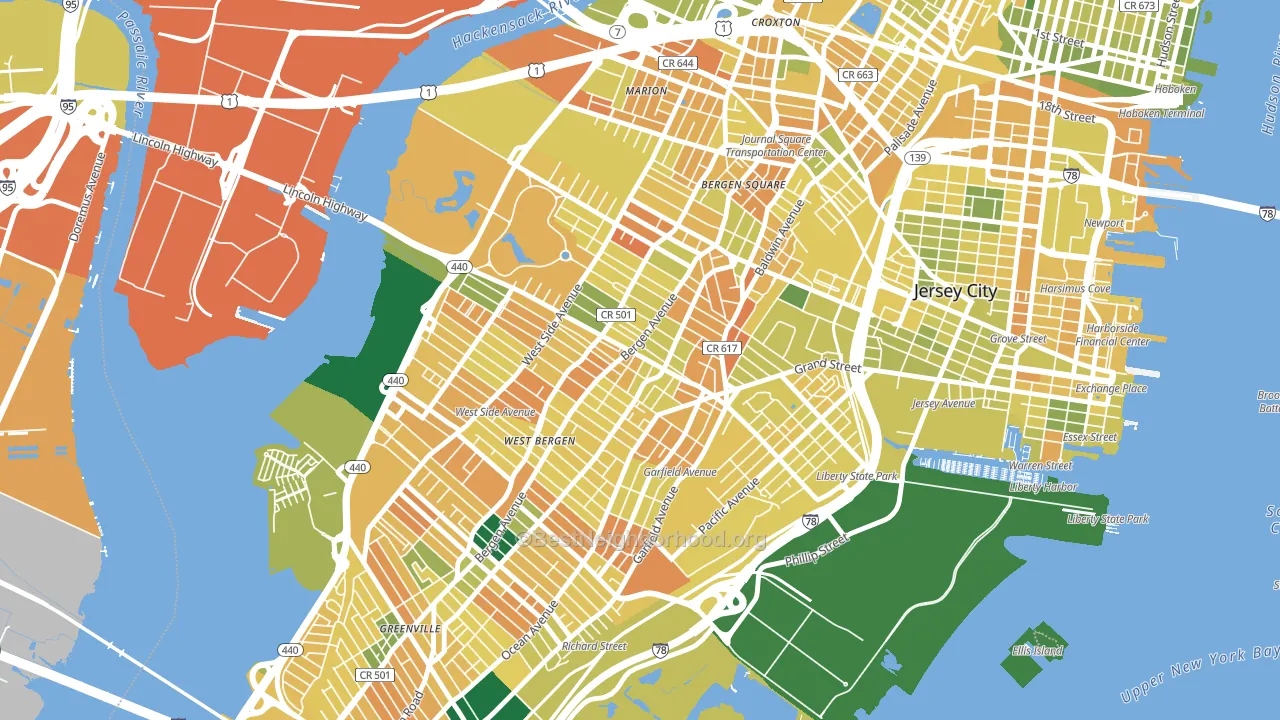 07304, NJ block-group voter-turnout map