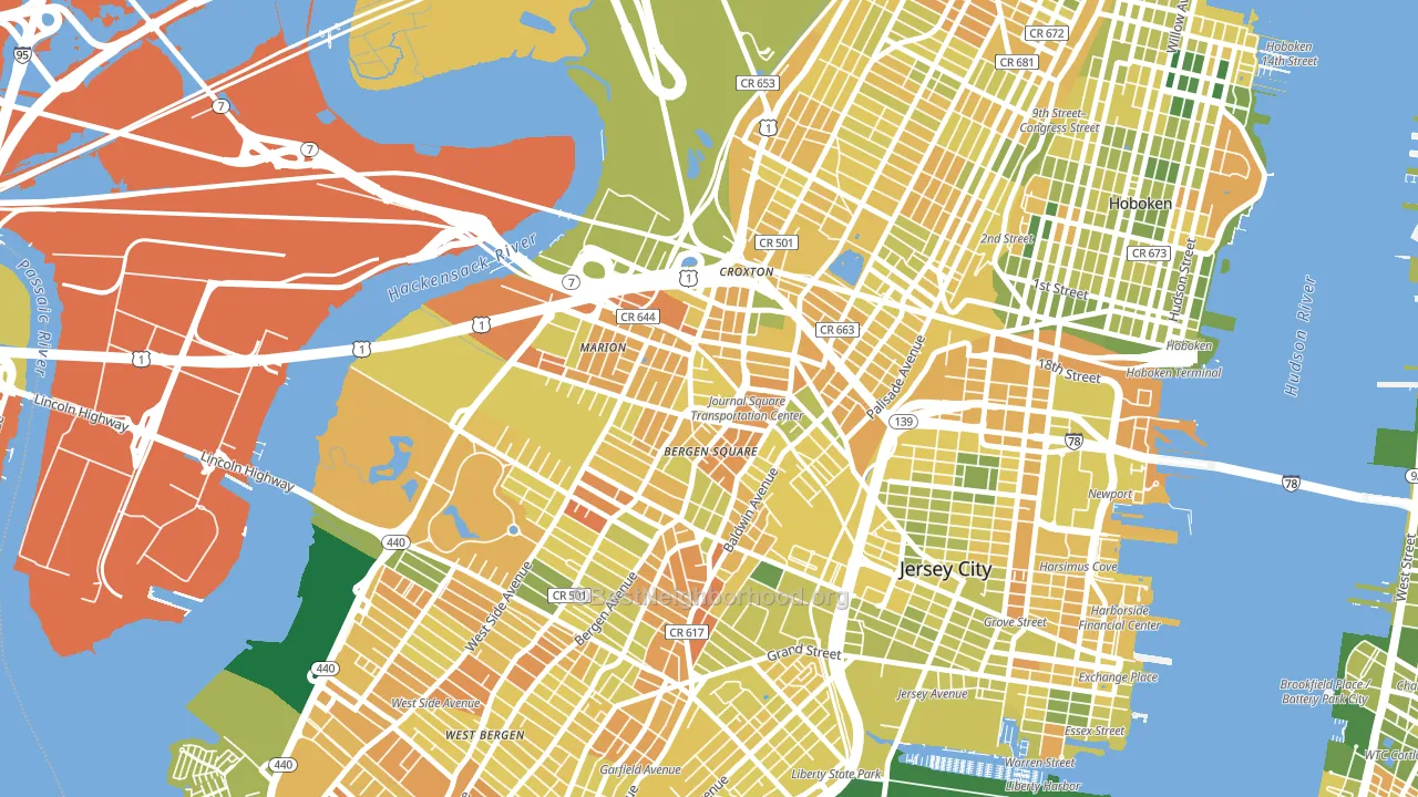 07306, NJ block-group voter-turnout map