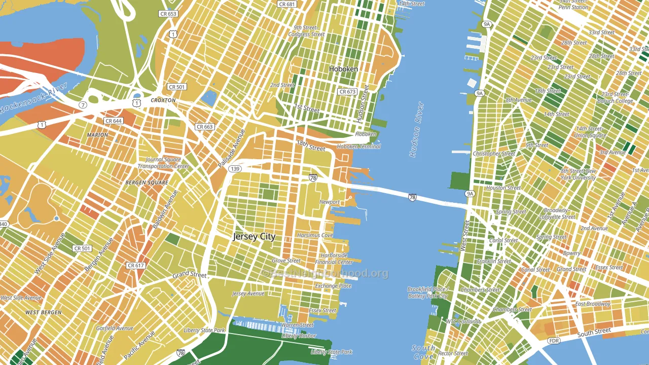 07310, NJ block-group voter-turnout map