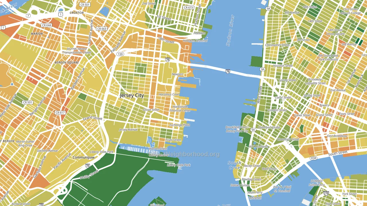 07311, NJ block-group voter-turnout map