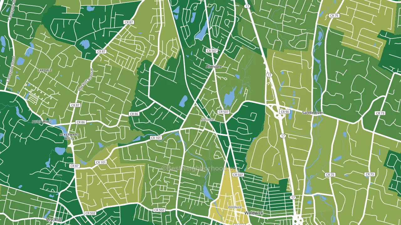 07401, NJ block-group voter-turnout map
