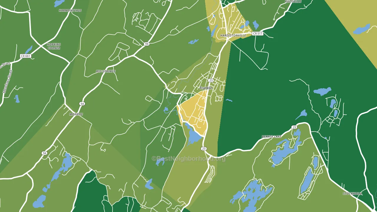 07416, NJ block-group voter-turnout map