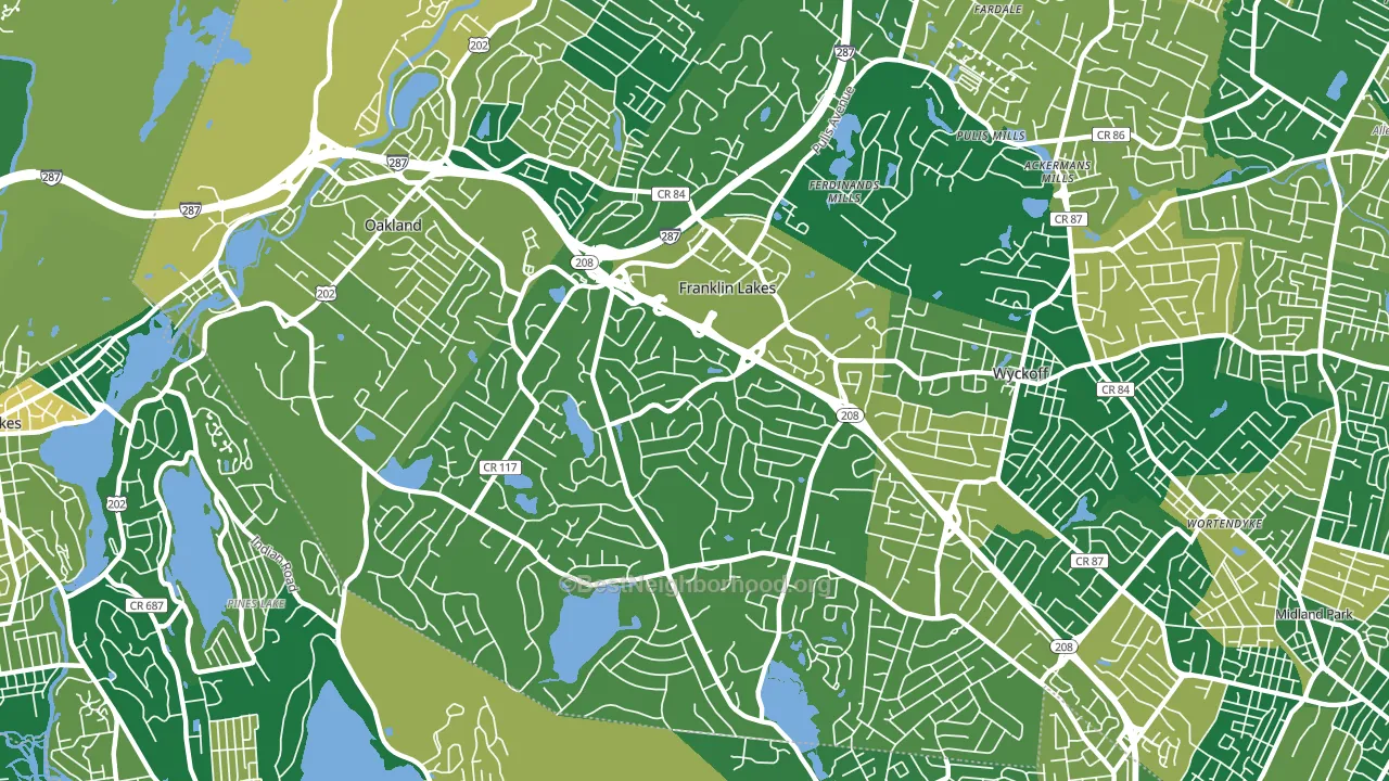 07417, NJ block-group voter-turnout map