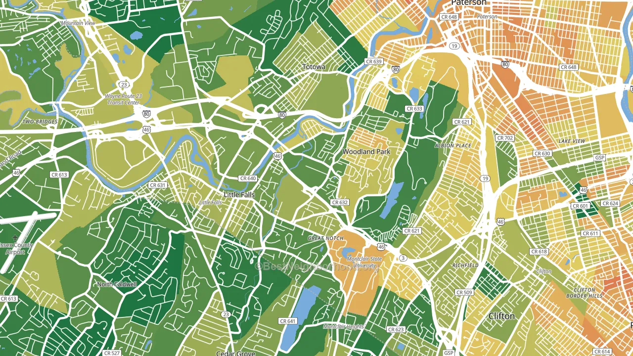 07424, NJ block-group voter-turnout map