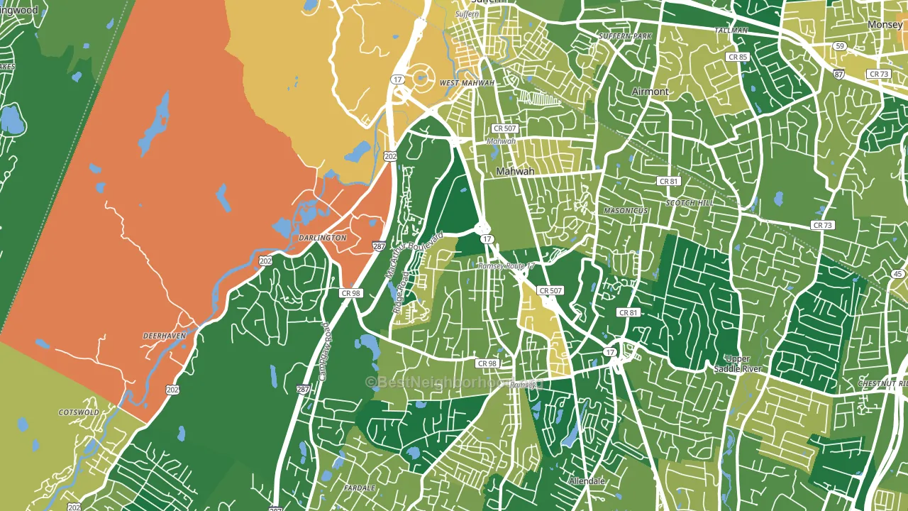 07430, NJ block-group voter-turnout map