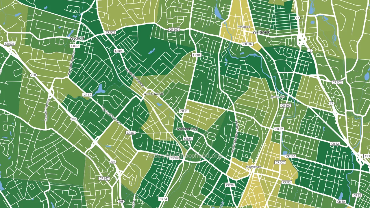 07432, NJ block-group voter-turnout map