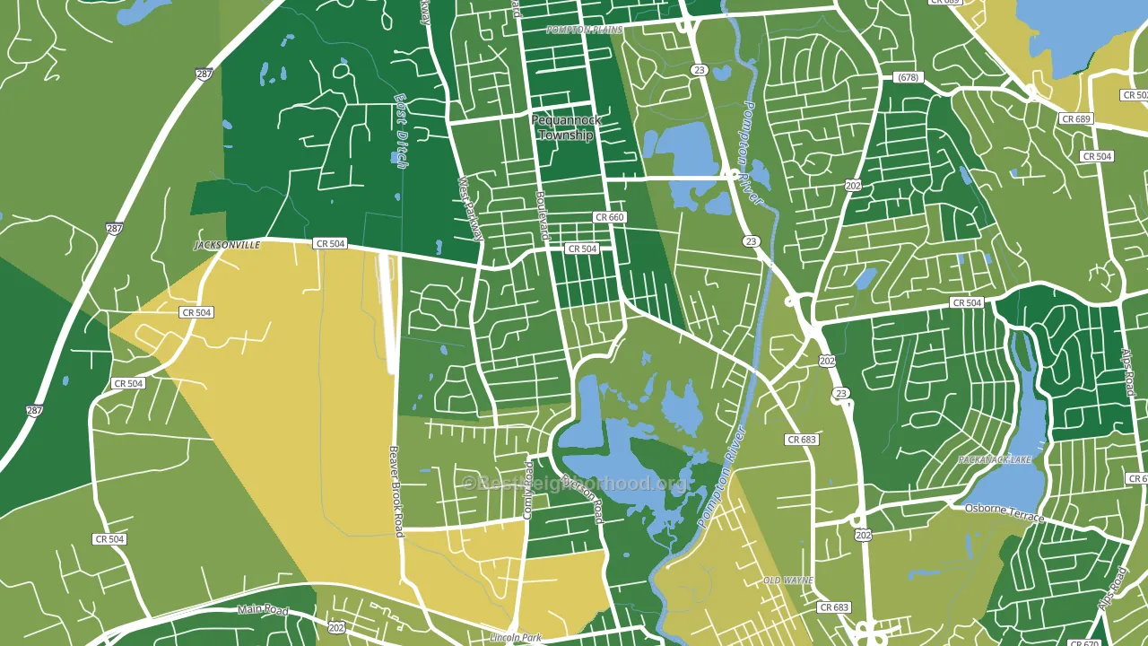07440, NJ block-group voter-turnout map