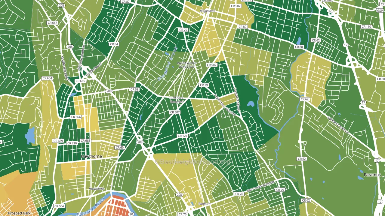 07452, NJ block-group voter-turnout map