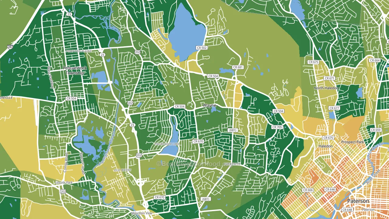 07470, NJ block-group voter-turnout map