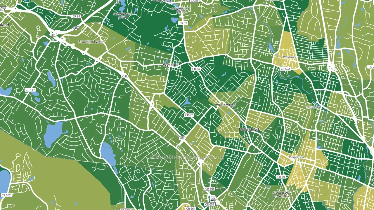 07481, NJ block-group voter-turnout map