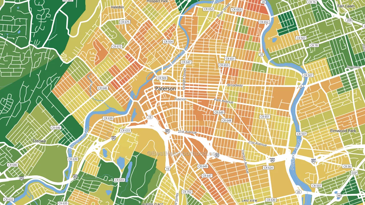 07501, NJ block-group voter-turnout map