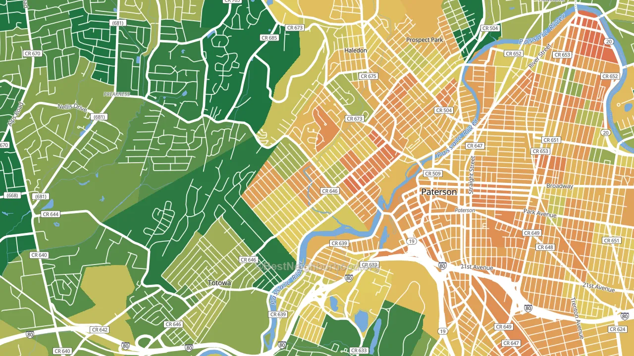 07502, NJ block-group voter-turnout map