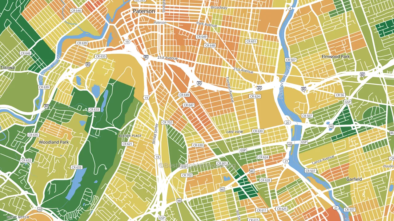 07503, NJ block-group voter-turnout map