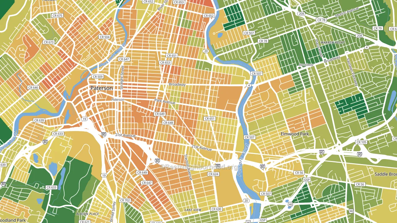 07504, NJ block-group voter-turnout map