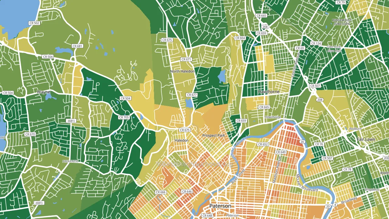 07508, NJ block-group voter-turnout map