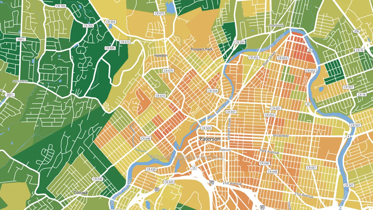 07522, NJ block-group voter-turnout map