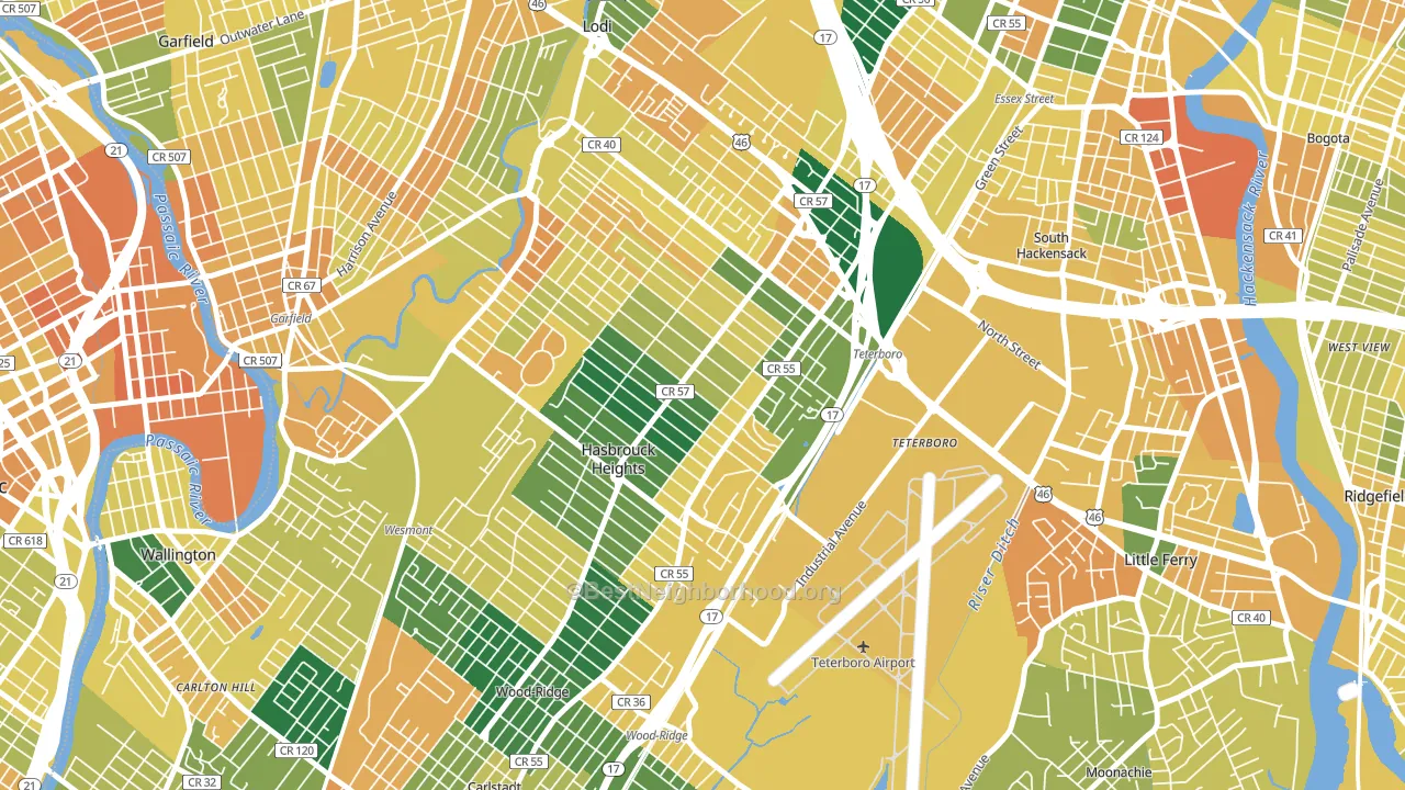 07604, NJ block-group voter-turnout map