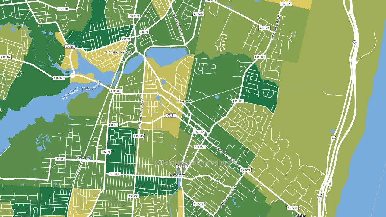 07624, NJ block-group voter-turnout map