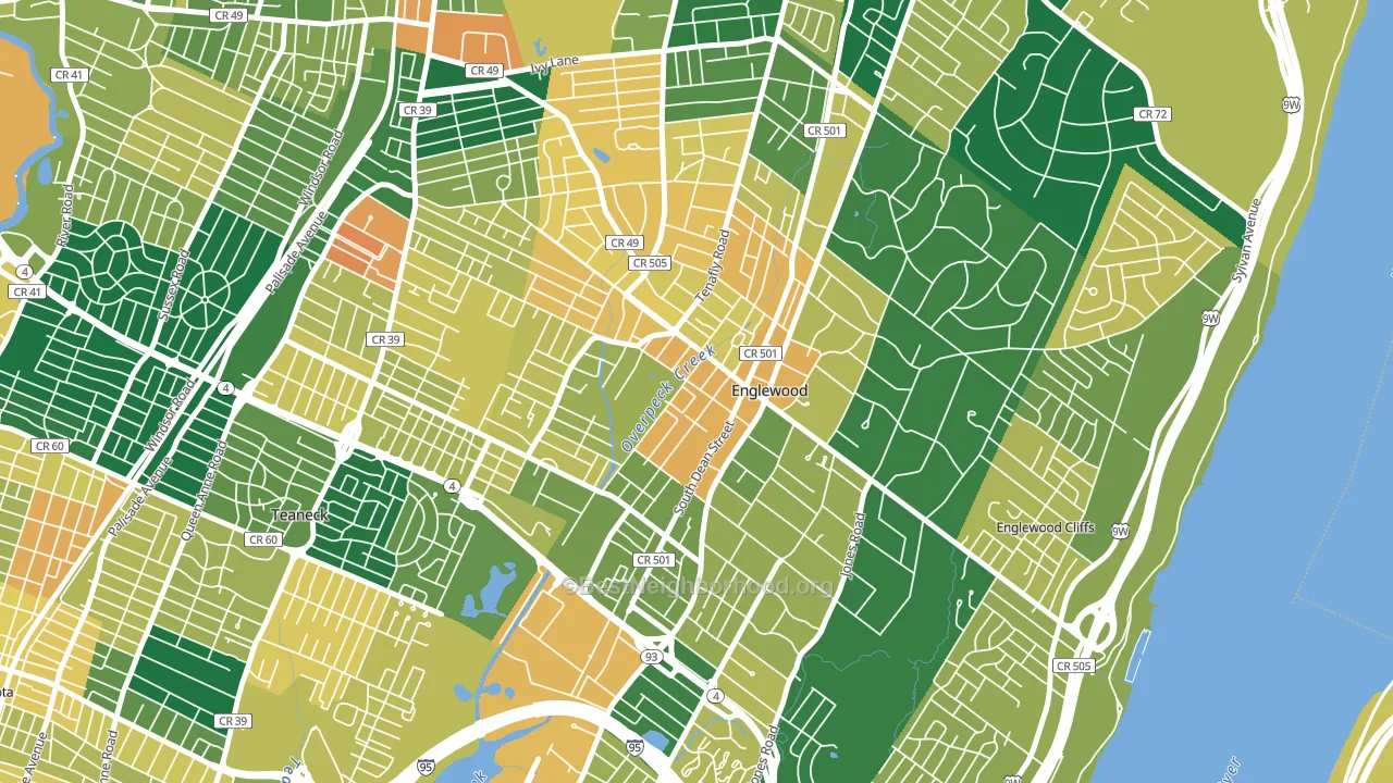 07631, NJ block-group voter-turnout map