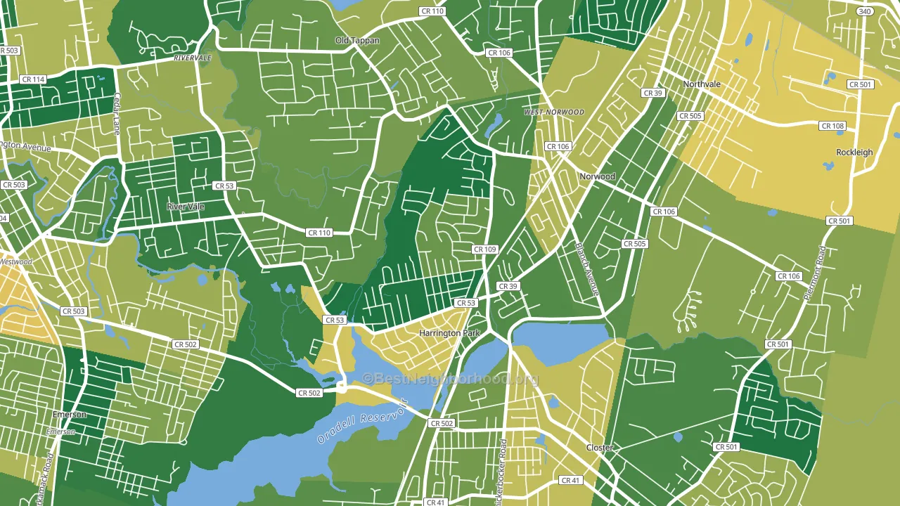 07640, NJ block-group voter-turnout map