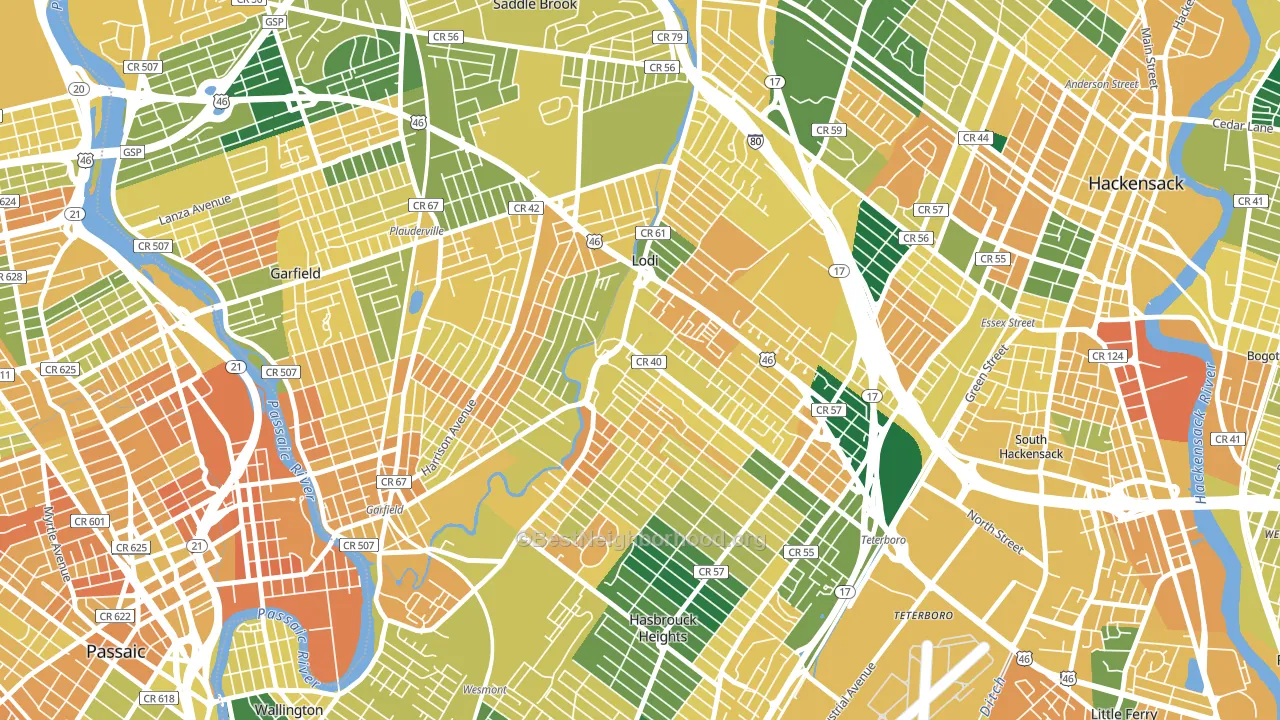07644, NJ block-group voter-turnout map