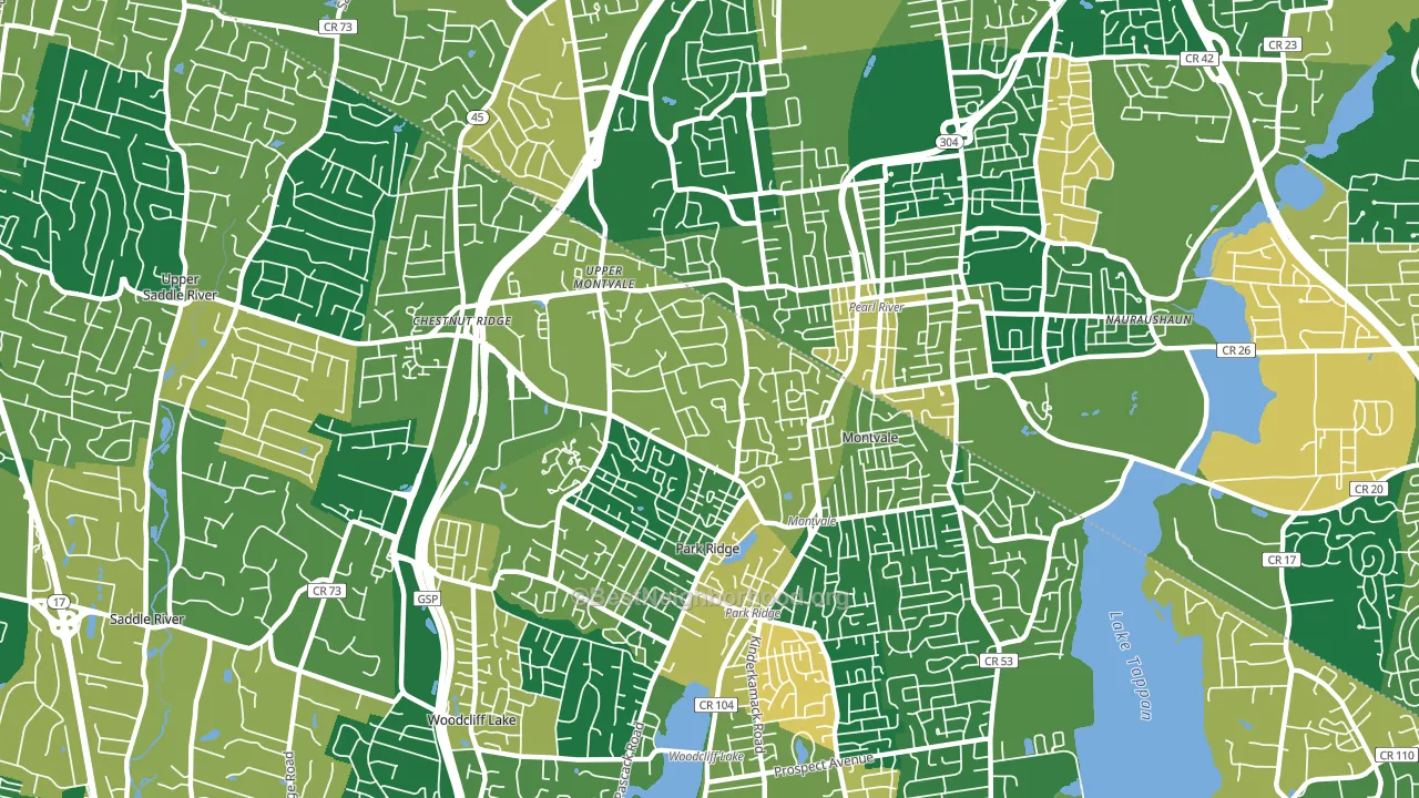 07645, NJ block-group voter-turnout map