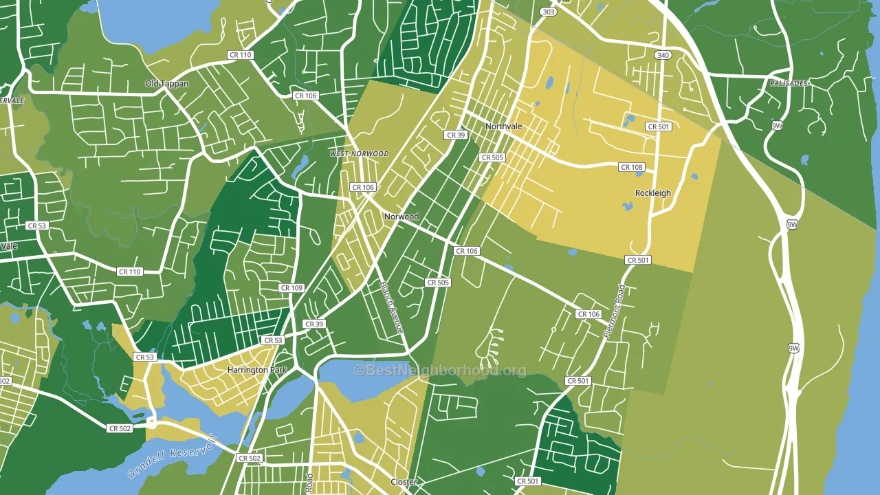 07648, NJ block-group voter-turnout map