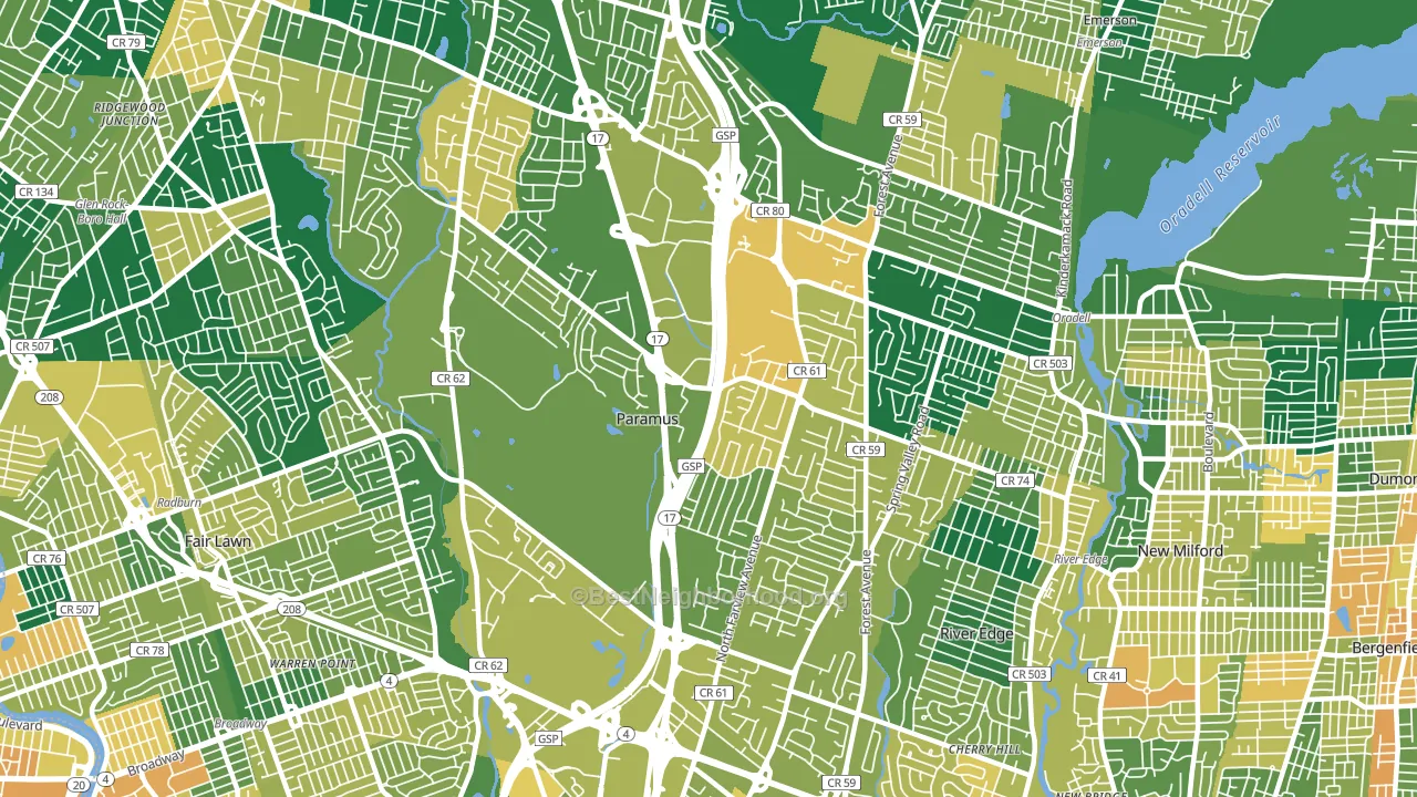 07652, NJ block-group voter-turnout map