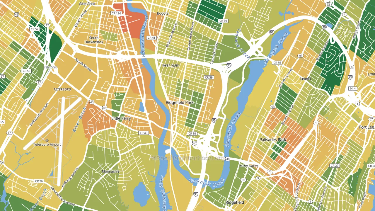 07660, NJ block-group voter-turnout map
