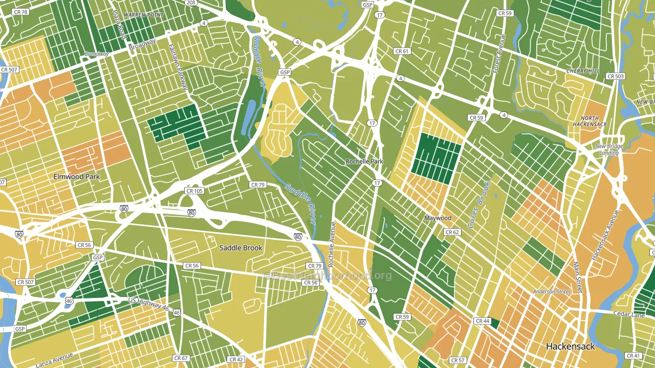 07662, NJ block-group voter-turnout map