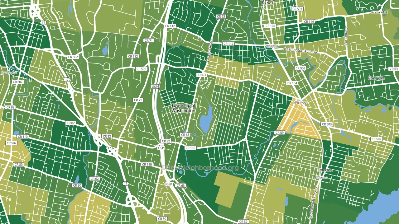 07676, NJ block-group voter-turnout map