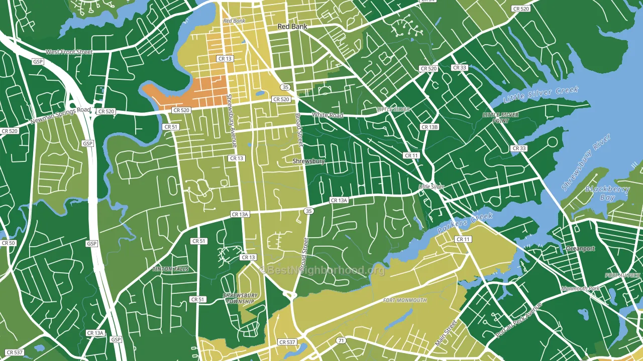 07702, NJ block-group voter-turnout map