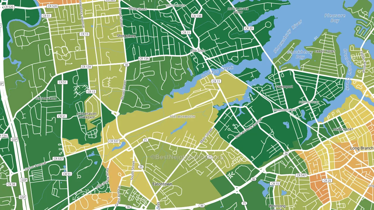 07703, NJ block-group voter-turnout map