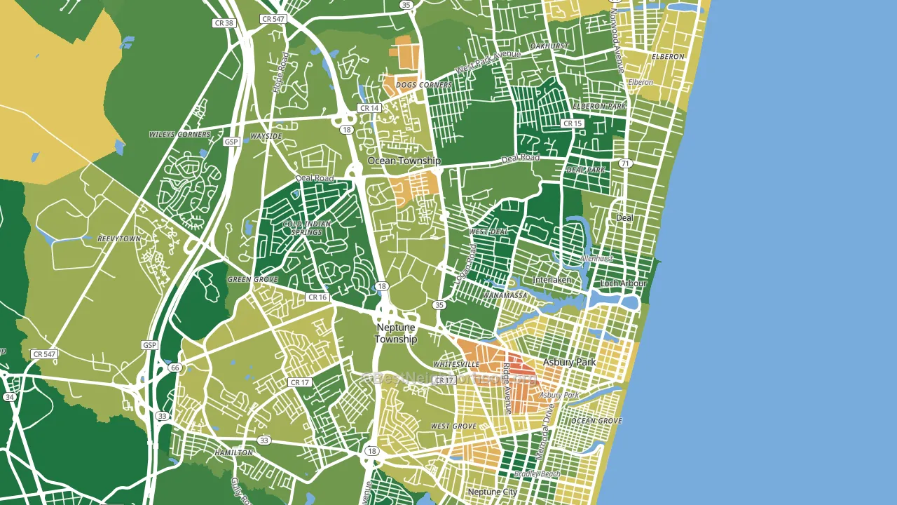 07712, NJ block-group voter-turnout map