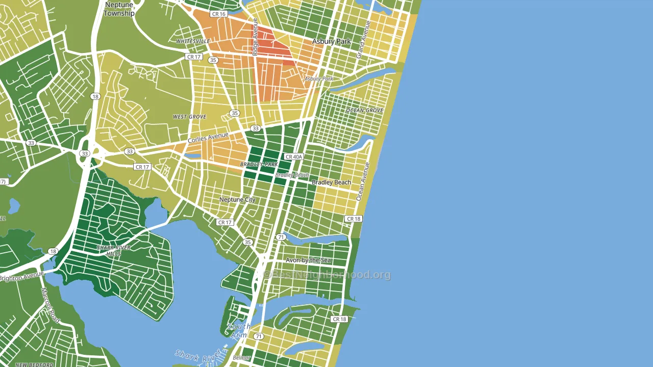 07720, NJ block-group voter-turnout map