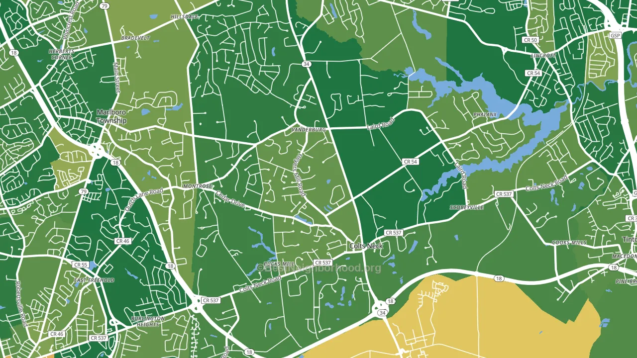 07722, NJ block-group voter-turnout map