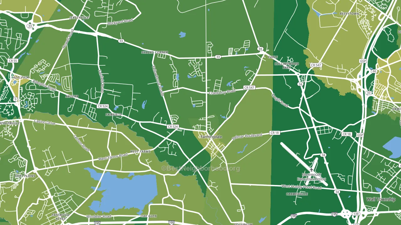 07727, NJ block-group voter-turnout map