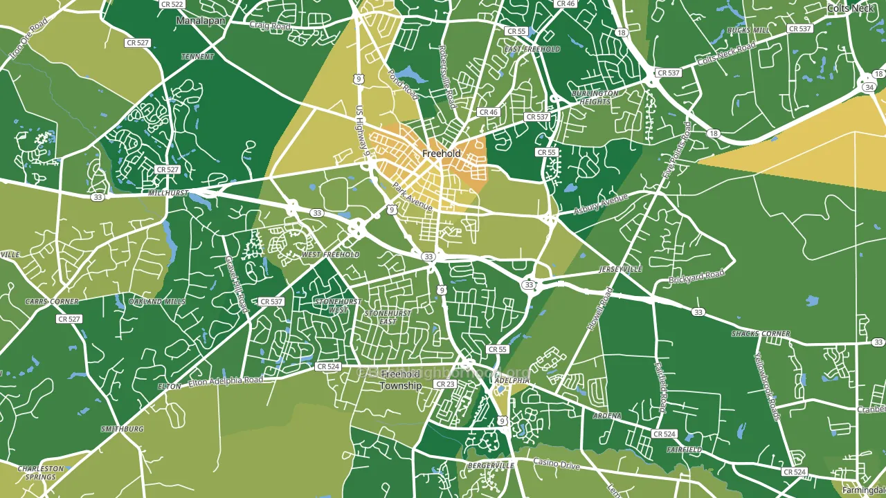 07728, NJ block-group voter-turnout map